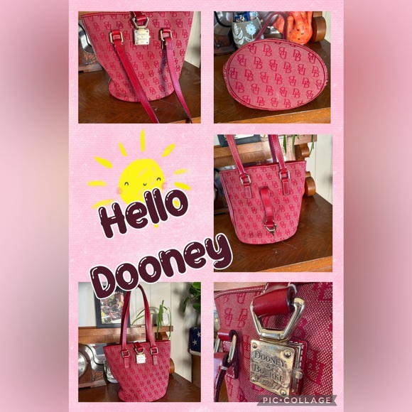 Dooney & Bourke Red Monogram Tote - Picture 1 of 13